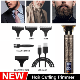 LCD Professional Hair Clippers Beard Trimmer Men Hair Cutting Cordless Barber Shaving Machine