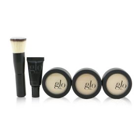 Meet Your Match 3 Step Foundation Kit (Face Primer + 2x Pressed Base + Perfecting Powder + Mini Kabuki Brush) - # Golden (Medium / Dark)