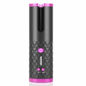 Hair Curler LCD Cordless Auto Rotating Waver Curling Iron Ceramic Wireless USA (Option: Black Pink)