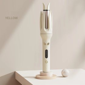 Automatic Hair Curler, 28mm Barrel, 4 Temperature Modes, Negative Ion Generator, Smart Timer And Sensor, Auto Off For Safety (Option: Yellow)
