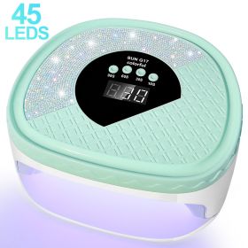 UV Nail Dryer Gel Nail Lamp, LED Light For Gel Polish-4 Timers Professional Nail Art Accessories Nail Lamp With 42 Beads & Touch Display, Shining (Option: Green)
