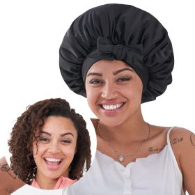 Silk Bonnet For Sleeping Women, Satin Hair Bonnet For Sleeping For Wavy Curly Natural Hair Women Men (Option: W13535436)