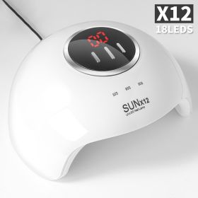 Nail Lamp For Gel Polish, 18 LED Professional Nail Dryer UV LED Nail Lamp With 3 Timer Setting, With Automatic Sensor, LCD Display, Fast Curing E (Option: White)