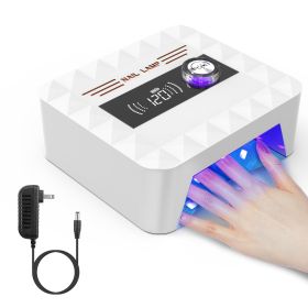 1Pc 120W Cordless UV Nail Lamp Rechargeable Gel Curing Lamp Gel Polish Light Nail Dryer With LED Display 1S To 120S Timer Settings 30 LED Beads F (Option: White)