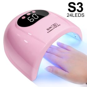 UV Nail Lamp, UV Light For Gel Nails LED Nail Dryer With 3 Timer, Smart Sensor, LCD Display Fast Curing Gel Nail Polish Nail Art Tools Manicure A (Option: Pink)